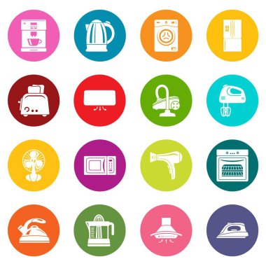 Renkli Daireler vektör evi cihaz Icons set