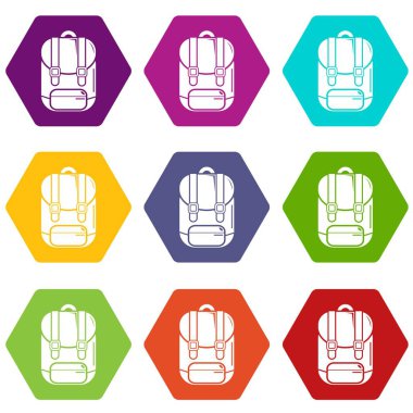9 vektör sırt çantası Icons set