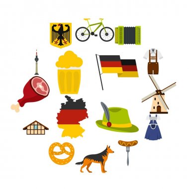 Almanya flat Icons set