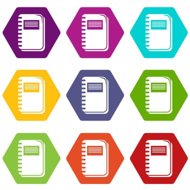 9 vektör defter Icons set