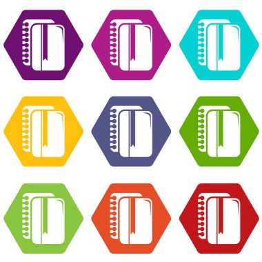 9 vektör kopya kitap Icons set