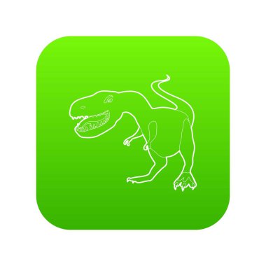 Dinozor Tyrannosaur'u yeşil simge vektör