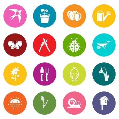 Renkli Daireler vektör bahar Icons set