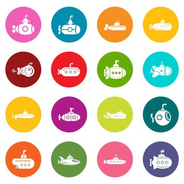 Renkli Daireler vektör denizaltı Icons set