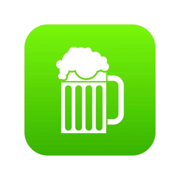 Pivo hrnek ikonu digitální zelená — Stockový vektor