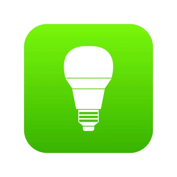 Leuchtende LED-Glühbirne Symbol digital grün — Stockvektor