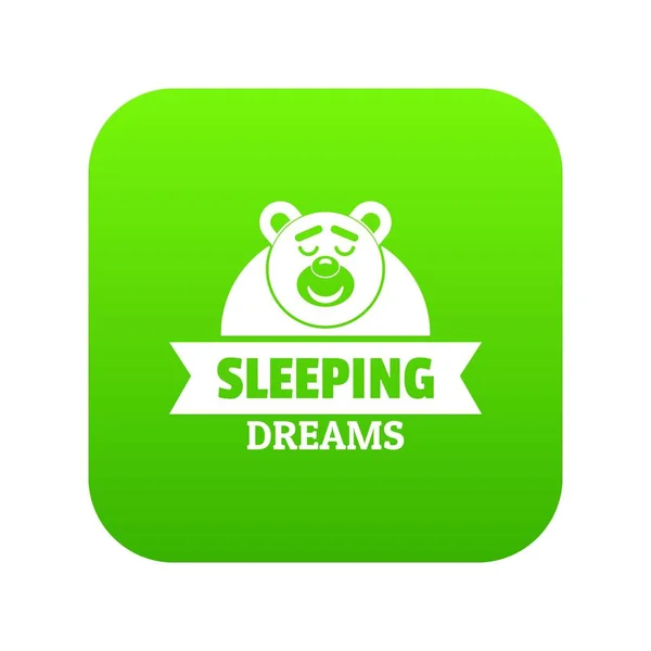 ไอคอนฝันนอน เวกเตอร์สีเขียว — ภาพเวกเตอร์สต็อก