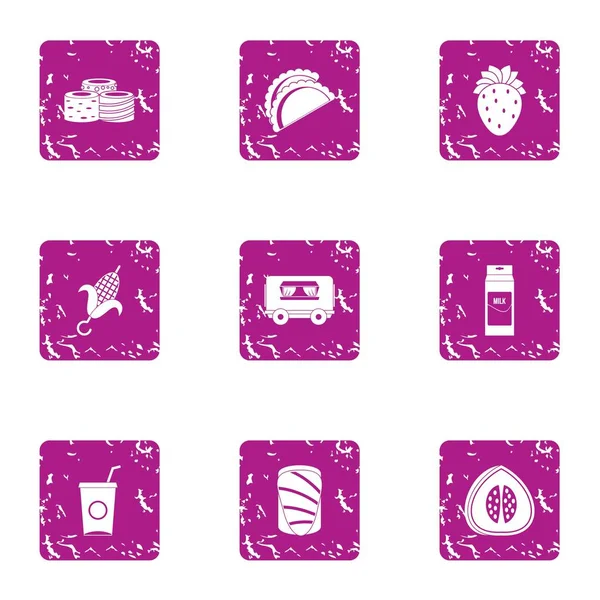 Gıda maddeleri simgeler kümesi, grunge tarzı