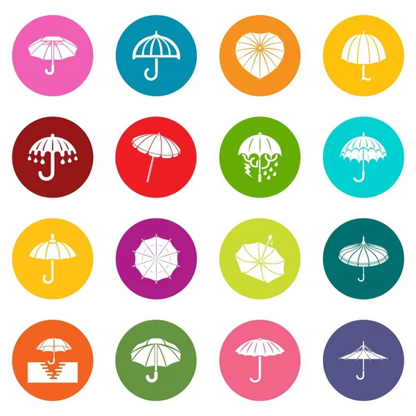 Renkli Daireler vektör şemsiye Icons set