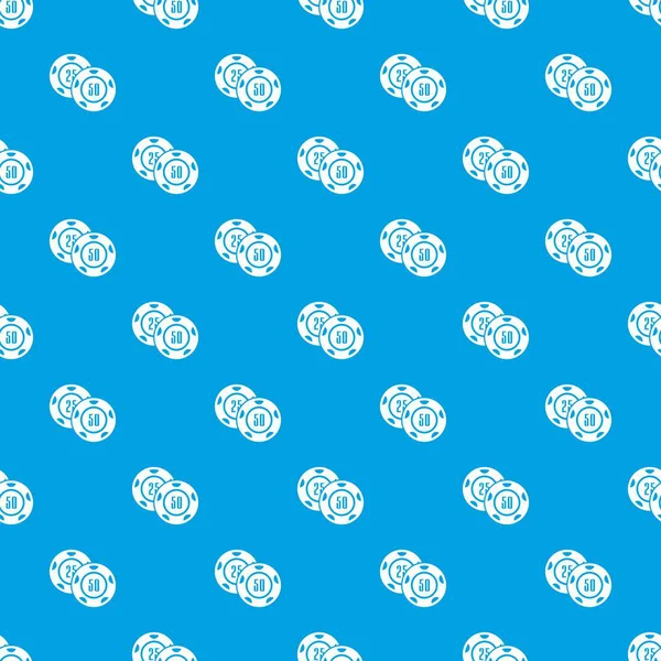 카지노 칩 패턴 벡터 원활한 블루 — 스톡 벡터