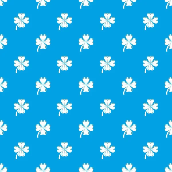 Modèle de trèfle à quatre feuilles vecteur sans couture bleu — Image vectorielle