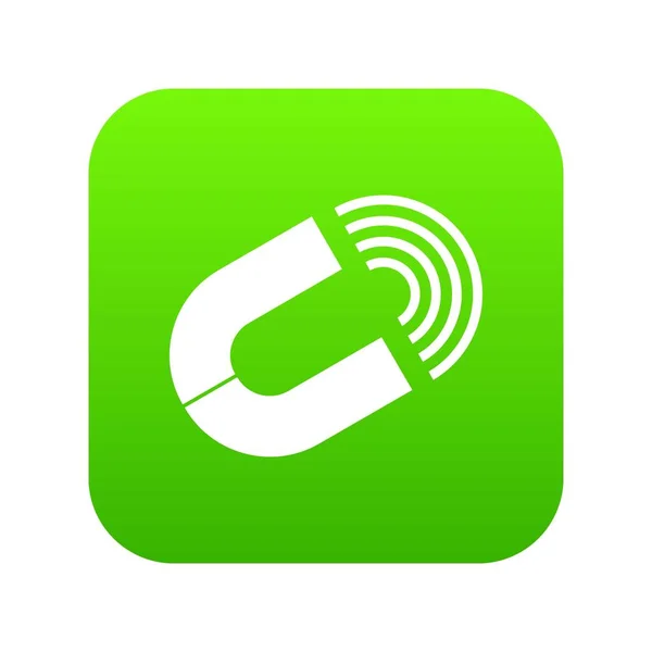 Hästskon magnet ikonen digital green — Stock vektor