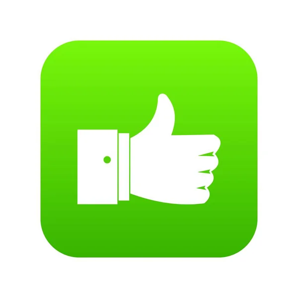 Thumb up icône geste numérique vert — Image vectorielle