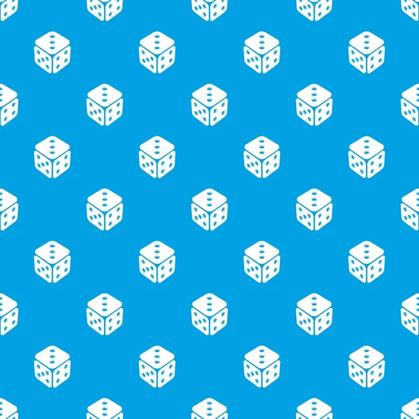 Cube Casino Muster Vektor nahtlos blau — Stockvektor