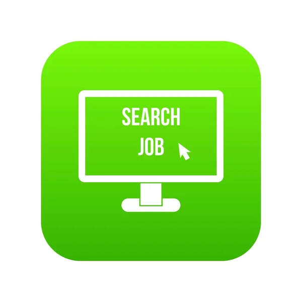 Search Job icon digital green — Stock Vector