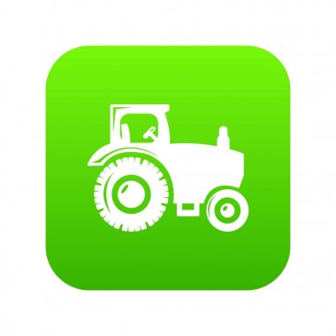 Traktör yeşil simge vektör