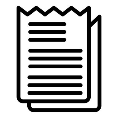 Ödeme makbuzu simgesi, anahat stili