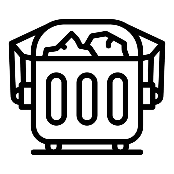 Garbage bin icon, outline style — Stock Vector