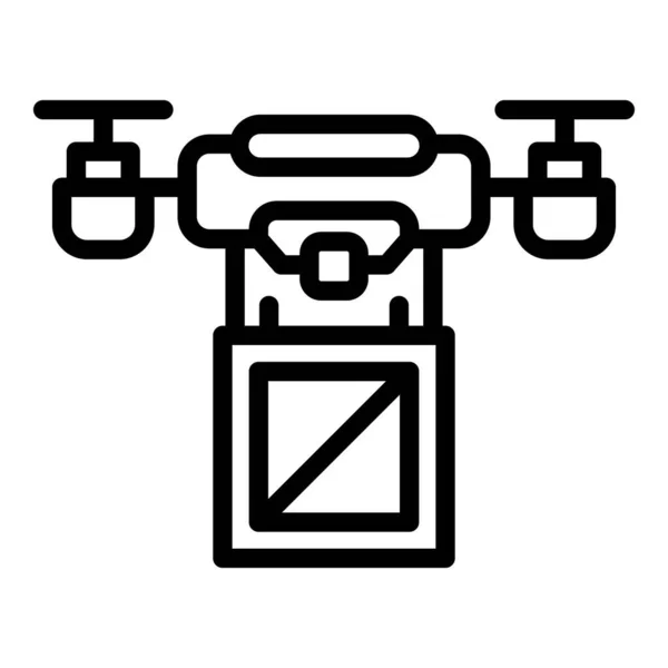 Electric drone delivery icon, outline style — Stock Vector