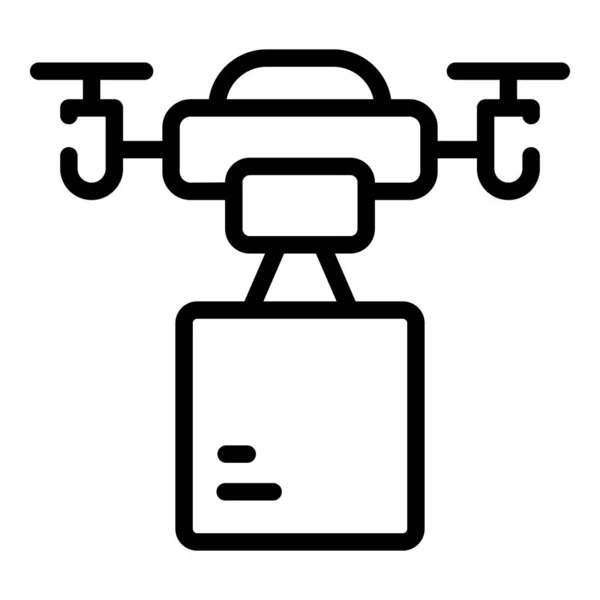 Remote control drone delivery icon, outline style — Stock Vector