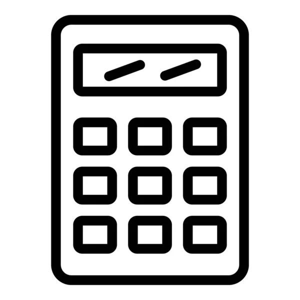 Finanza icona calcolatrice, stile contorno — Vettoriale Stock