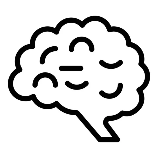 Sadness brain icon, outline style — Stock Vector