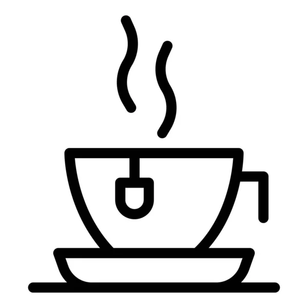 Icono de taza de té caliente, estilo de esquema — Vector de stock