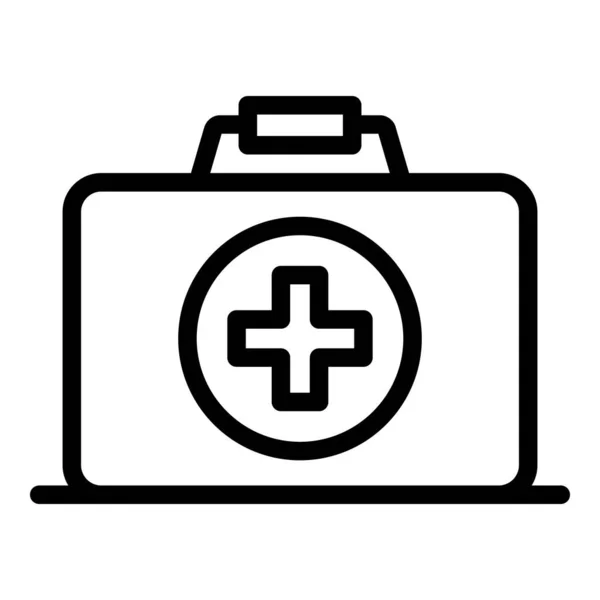 First aid kit icon, outline style — Stock Vector