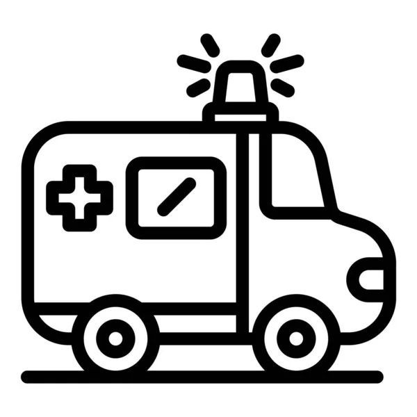 Ασθενοφόρο αυτοκίνητο εικονίδιο, περίγραμμα στυλ — Διανυσματικό Αρχείο