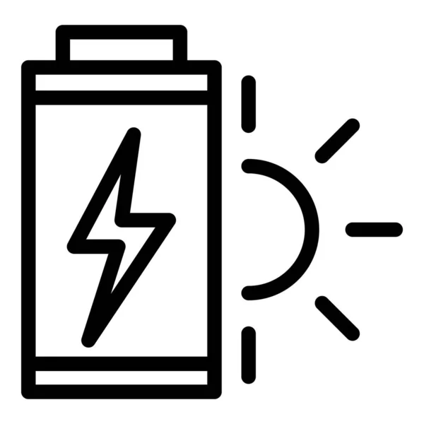 Solarbatterie-Symbol, Umriss-Stil — Stockvektor