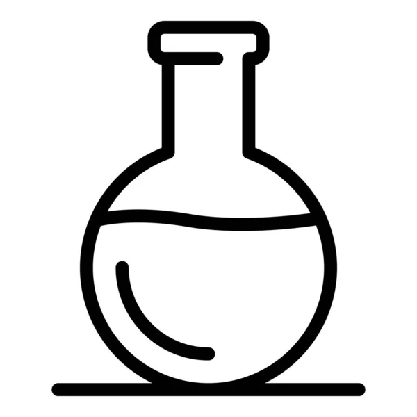 Chemical flask icon, outline style — Stock Vector