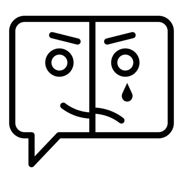 Icono de chat de enfermedad mental, estilo de esquema — Vector de stock