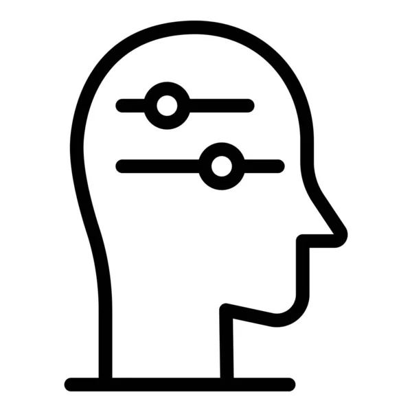 Иконка биполярного человека, стиль контура — стоковый вектор