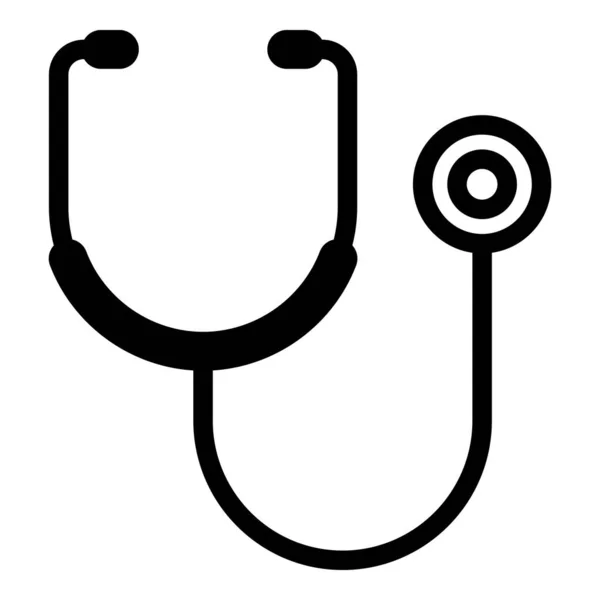 Medical stethoscope icon, outline style — Stock Vector