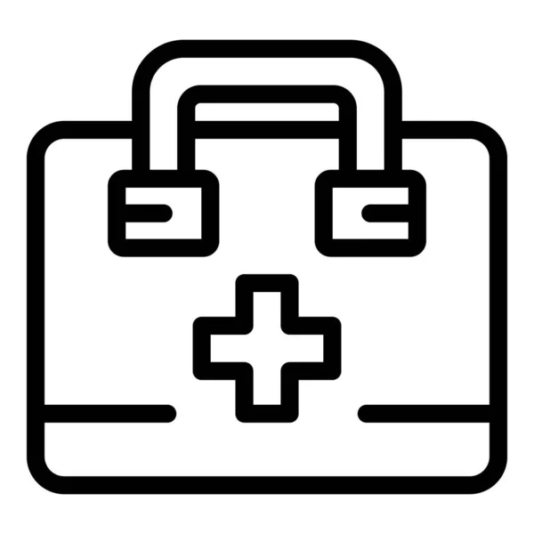 First aid kit icon, outline style — Stock Vector