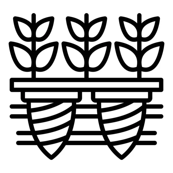 植物种子图标, 轮廓样式 — 图库矢量图片
