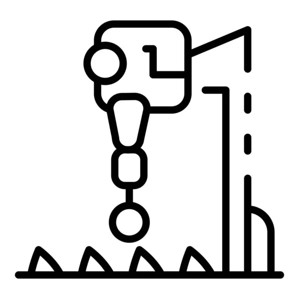 Jordbruks robot ikon, skissera stil — Stock vektor