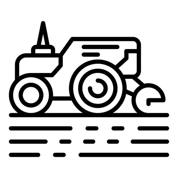 Icono de tractor inteligente, estilo de esquema — Vector de stock