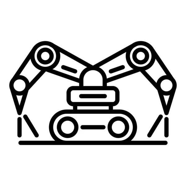 Ρομπότ αγρόκτημα εργασίας εικονίδιο, περίγραμμα στυλ — Διανυσματικό Αρχείο