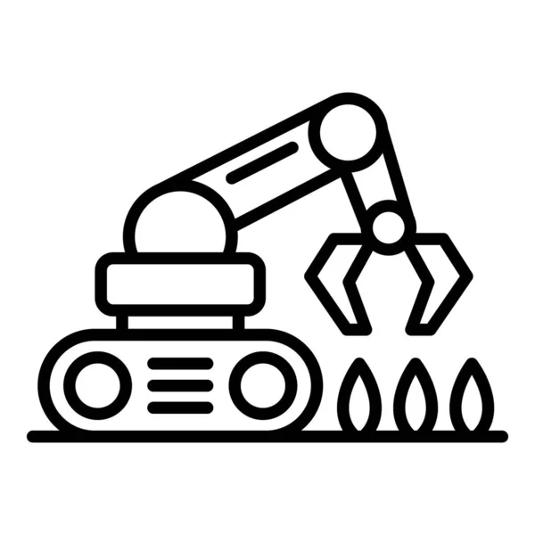 Icono de planta de semilla de robot de agricultura, estilo de esquema — Vector de stock