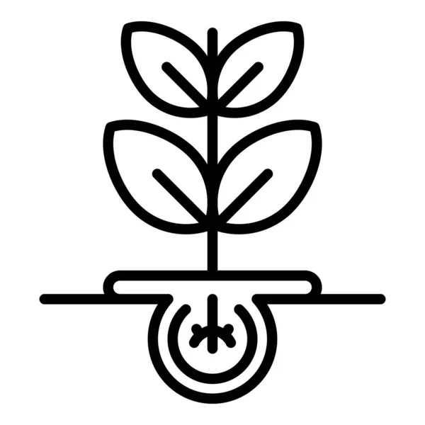 Иконка семени растительной технологии, стиль контура — стоковый вектор