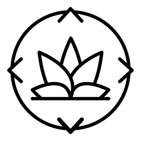 Eco plant target icon, obrys style — Stockový vektor