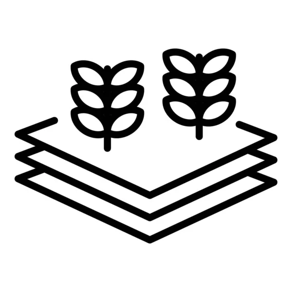 Planta de granja en capas icono, estilo de esquema — Vector de stock