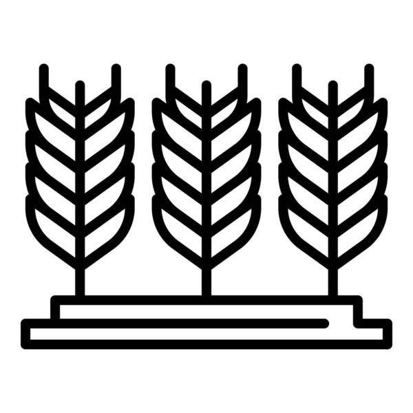 农场小麦种植图标,轮廓风格 — 图库矢量图片