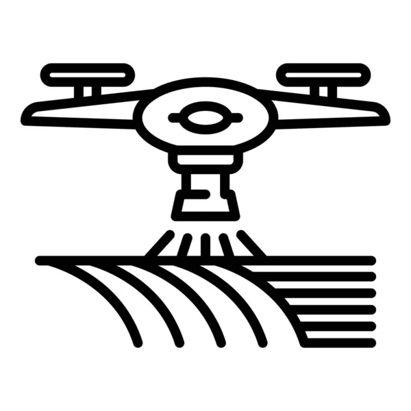 Ícone de irrigação de água drone, estilo esboço — Vetor de Stock