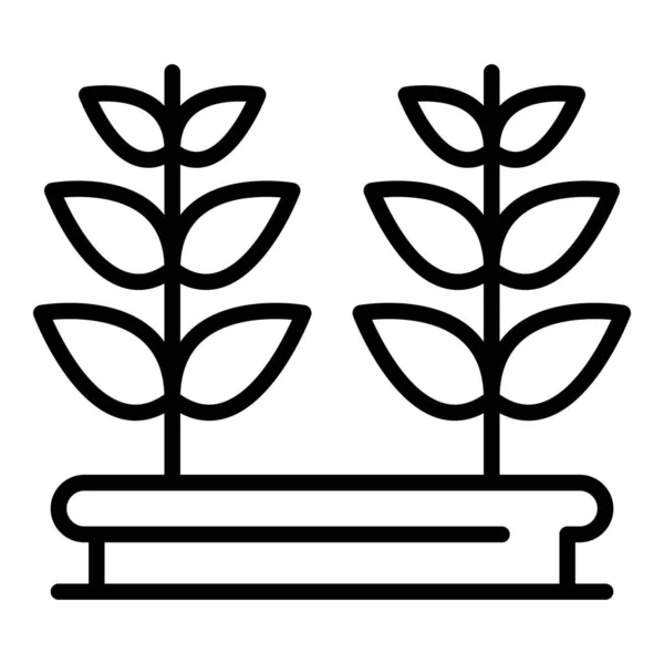 Ikona garnka roślin okiennych, styl zarysu — Wektor stockowy