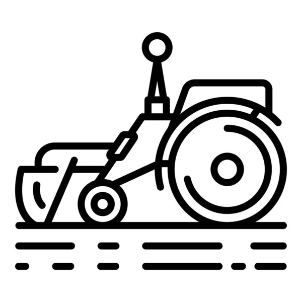 Icono de tractor remoto inteligente, estilo de esquema — Vector de stock