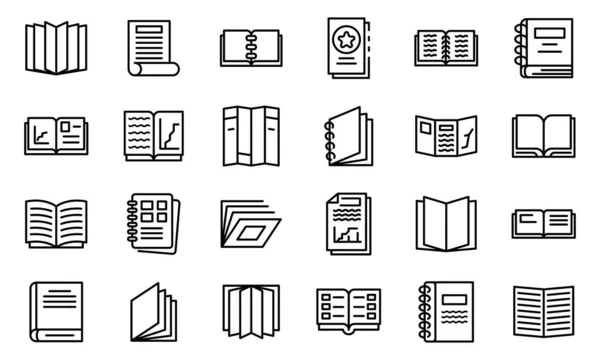 Conjunto de iconos de catálogo, estilo de esquema — Vector de stock