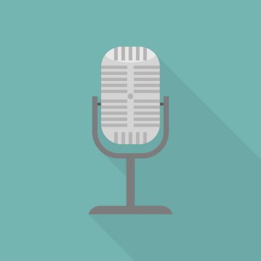 Mikrofon simgesi, düz stil