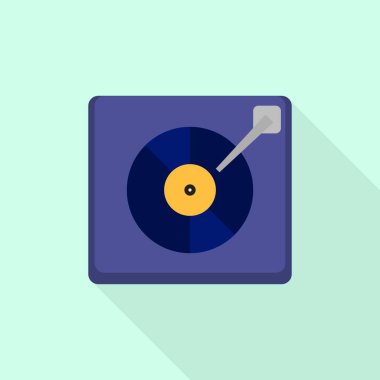 Vinil kayıt simgesi, düz stil